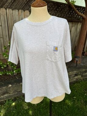 Carhartt Loose Fit Short Sleeve Pocket Tee T-shirt Women's Size Large Oatmeal